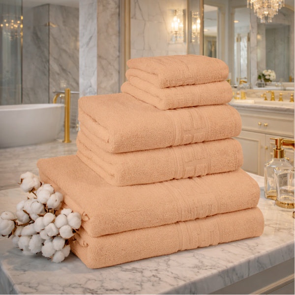 Set 6 Prosoape Greek Border Bumbac 500g Piersica