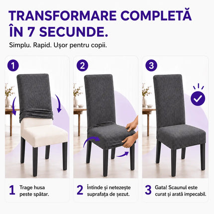Set 6 Huse Scaune Universale Supra-Elastice