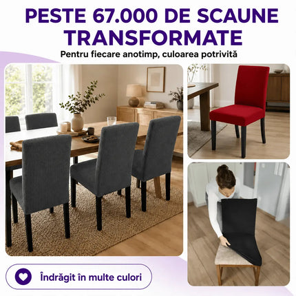 Set 6 Huse Scaune Universale Supra-Elastice