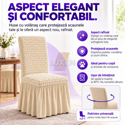 Set 6 Huse Universale pentru Scaune cu Volanas