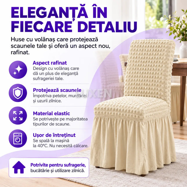 Set 6 Huse Universale pentru Scaune cu Volanas