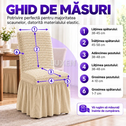 Set 6 Huse Universale pentru Scaune cu Volanas