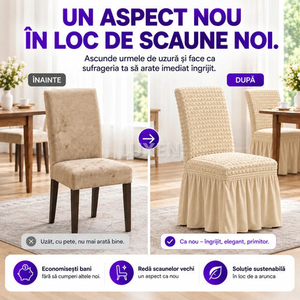 Set 6 Huse Universale pentru Scaune cu Volanas