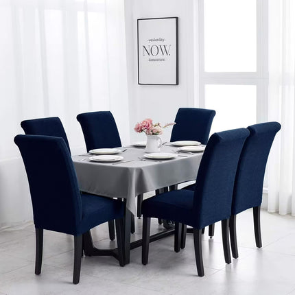 Set 6 huse universale pentru scaune bleumarin material elastic