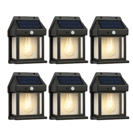 Set 6 Lămpi Solare Premium „Vintage Style” – Senzor de Mișcare și 3 Moduri Inteligente