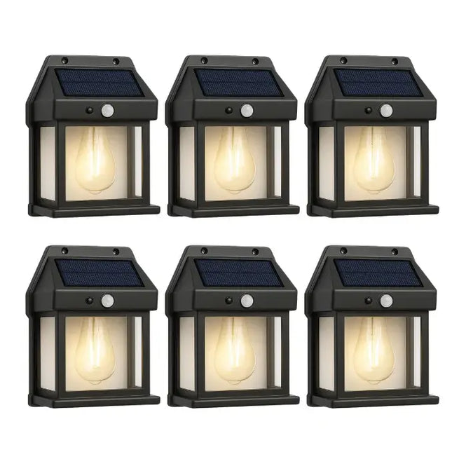 Set 6 Lămpi Solare Premium „Vintage Style” – Senzor de Mișcare și 3 Moduri Inteligente