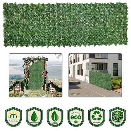 Gard Artificial Premium cu Frunze Decorative 300x100cm