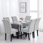 Set 6 huse pentru scaune embosate gri deschis

