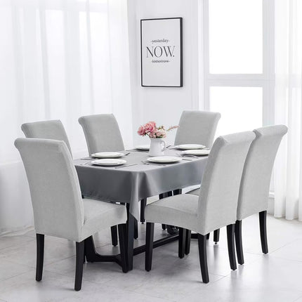 Set 6 huse pentru scaune embosate gri deschis
