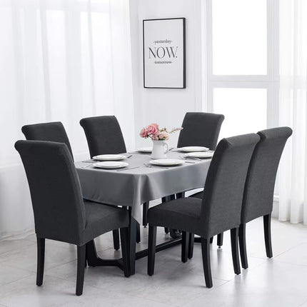 Set 6 huse universale pentru scaune supra elastice gri 