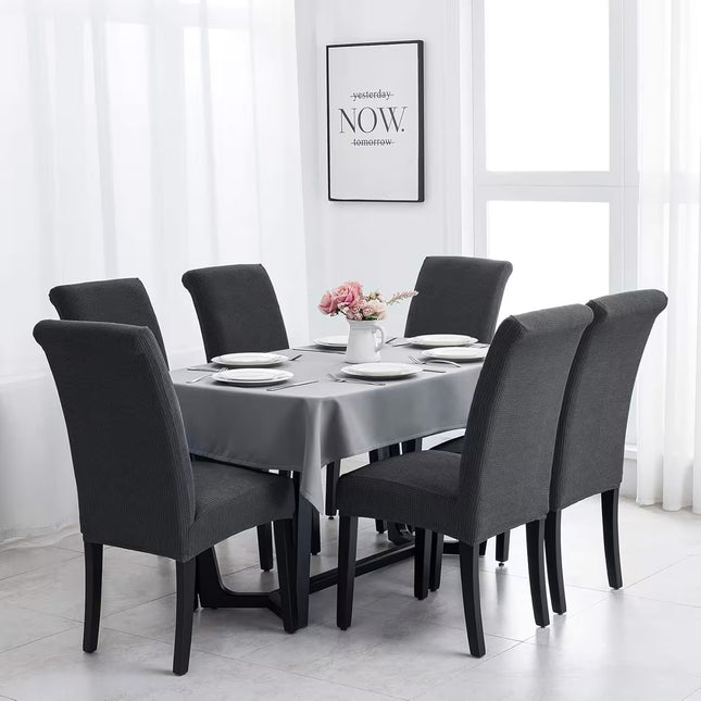 Set 6 huse universale pentru scaune supra elastice gri 