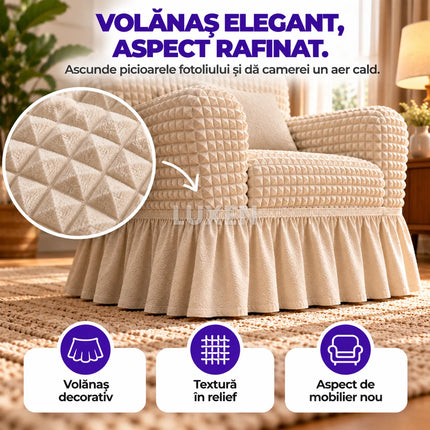 Set 2 huse pentru fotolii cu volanas