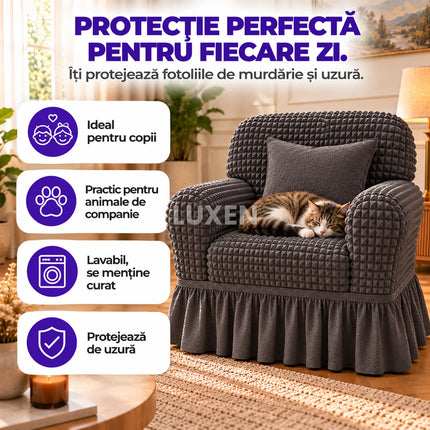 Set 2 huse pentru fotolii cu volanas