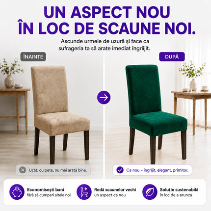 Set 6 Huse Scaune din Catifea