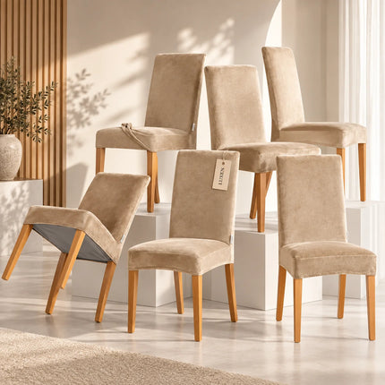 Set 6 Huse Scaune din Catifea