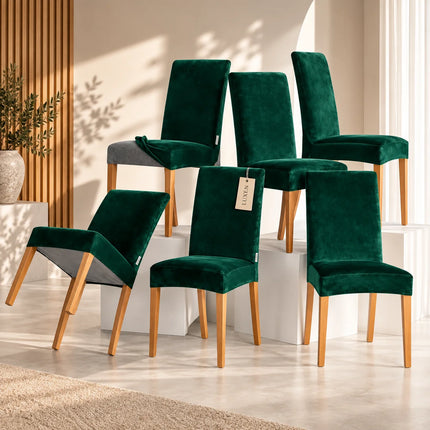 Set 6 Huse Scaune din Catifea