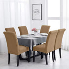set 6 huse universale pentru scaune de bucatarie maro deschis