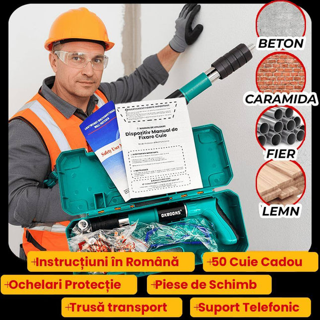 Pistol manual pentru fixare nituri si cuie