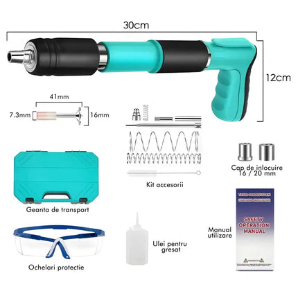 Pistol manual pentru fixare nituri si cuie