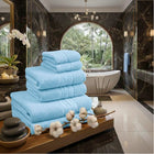 Set 6 Prosoape Greek Border Bumbac 500g Bleu Deschis