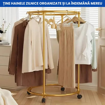 Suport Rotund Profesional pentru Haine – Oțel Inoxidabil