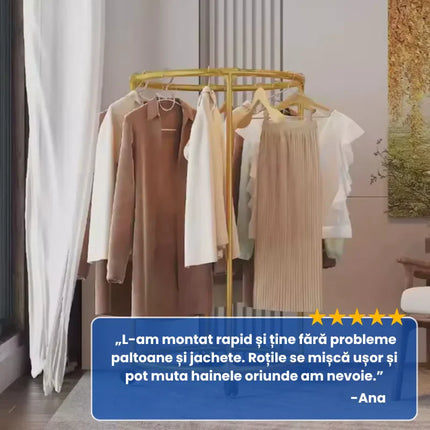 Suport Rotund Profesional pentru Haine – Oțel Inoxidabil